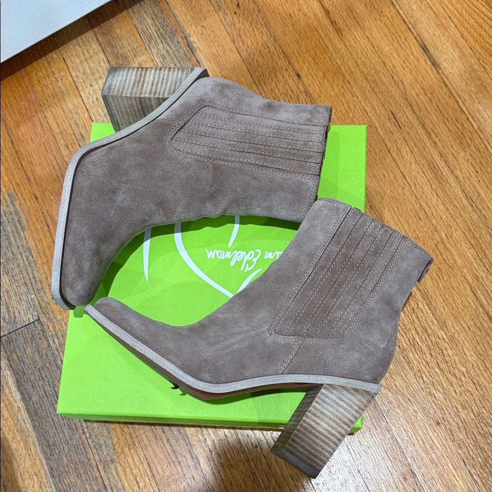 Sam Edelman Emalia Taupe Heeled Booties